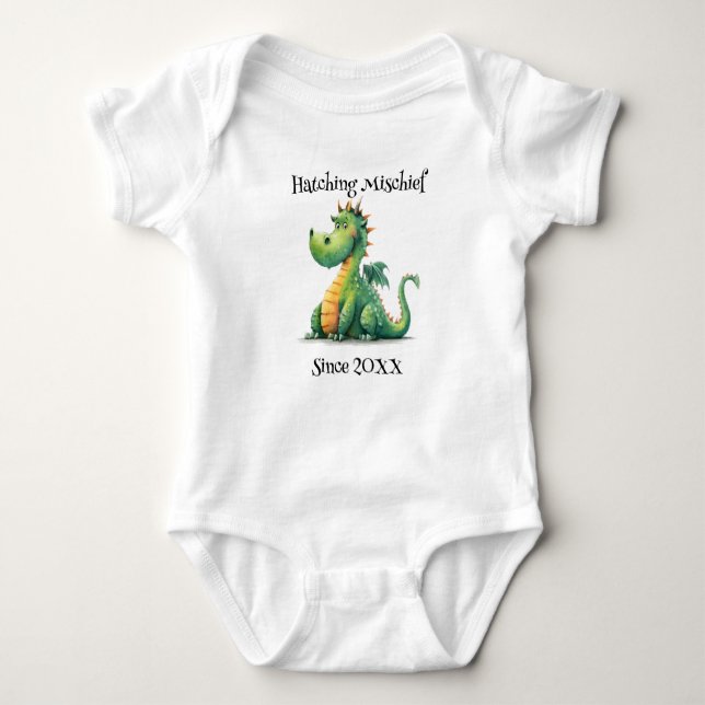 Hatching Mischief Dragon Baby Bodysuit (Front)