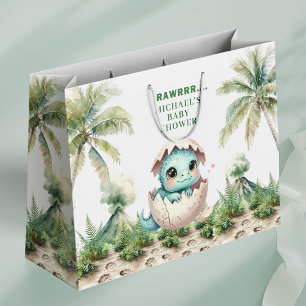 Hatching Soon Baby Dino Gift Bag Shower Theme