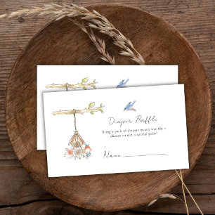 Hatching Soon Bird Nest Diaper Raffle Baby Shower Enclosure Card
