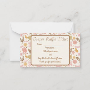 Hatching Soon Chicken Baby Shower Diaper Raffle Advice Card