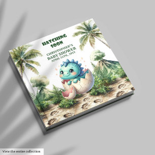 Hatching Soon Cute Dinosaur Guest Book