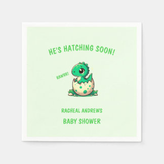 Hatching soon Dinosaur Baby Shower Baby Shower Napkin