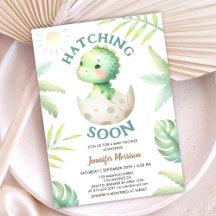 Hatching Soon Dinosaur Baby Shower Cute Baby Dino 