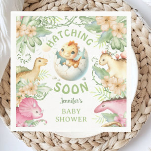 Hatching Soon Dinosaur Baby Shower Gender Neutral Napkin