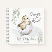 Hatching soon little bird baby shower guest book