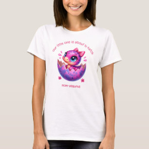 "Hatching Soon" Pink Dinosaur Mum-to-Be  T-Shirt