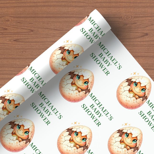 Hatching Soon Wrapping Paper for Baby Dino Shower (Hatching Soon Wrapping Paper for Baby Dino Shower)