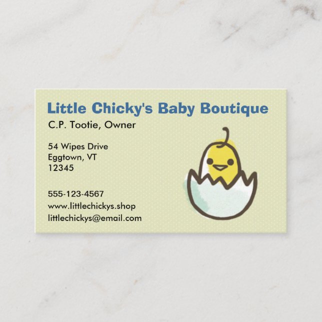 Hatching Yellow Chick Business Card (Front)