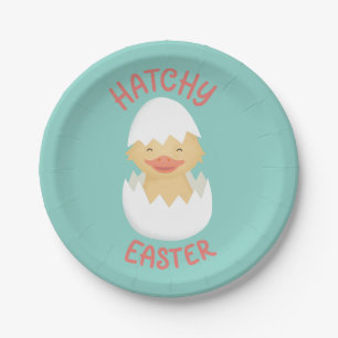 Hatchy Easter cute hatching chick  Classic  Paper Plate