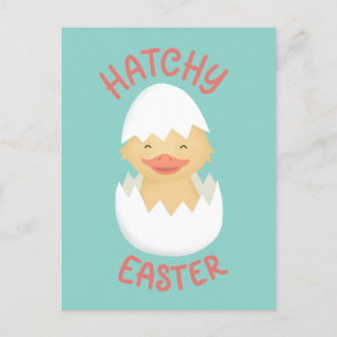 Hatchy Easter cute hatching chick Postcard
