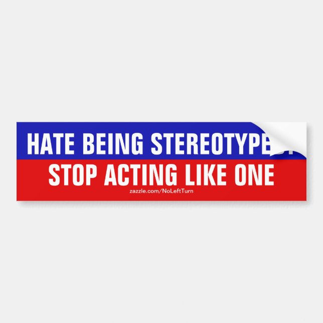 Hate Being Stereotyped Bumper Sticker (Front)