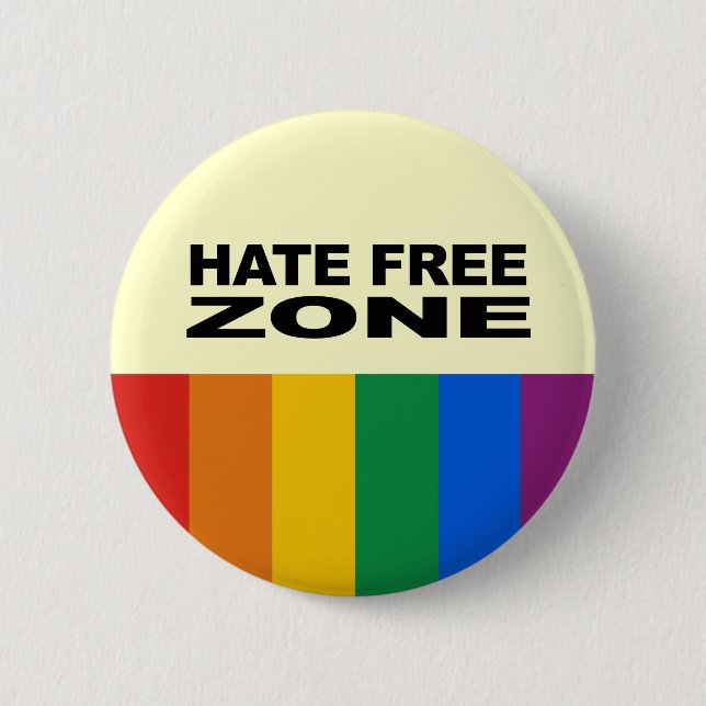 Hate Free Zone 2 6 Cm Round Badge (Front)
