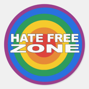 Hate Free Zone Classic Round Sticker