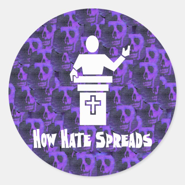 Hate From The Pulpit Classic Round Sticker (Front)