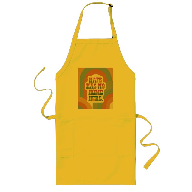 Hate Has No Home Here Retro Rainbow  Long Apron (Front)