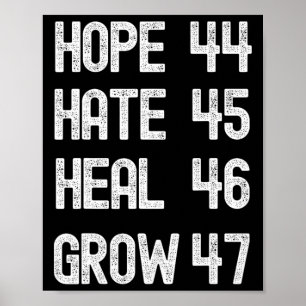 Hate Heal Grow Vote For 2024 President Kamala Harr Poster