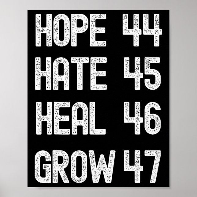 Hate Heal Grow Vote For 2024 President Kamala Harr Poster (Front)