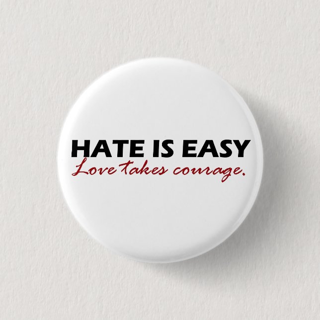 Hate is easy [button]. 3 cm round badge (Front)