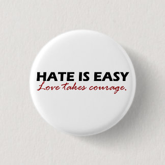 Hate is easy [button]. 3 cm round badge
