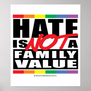 Hate Is NOT A Family Value Poster