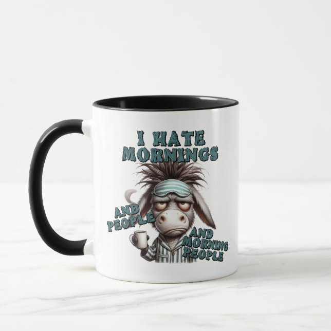 Hate Morning People Donkey Mug (Left)