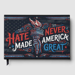 Hate Never Made America Great Vintage Patriotic Guest Book