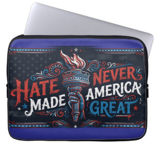 Hate Never Made America Great Vintage Patriotic Laptop Sleeve