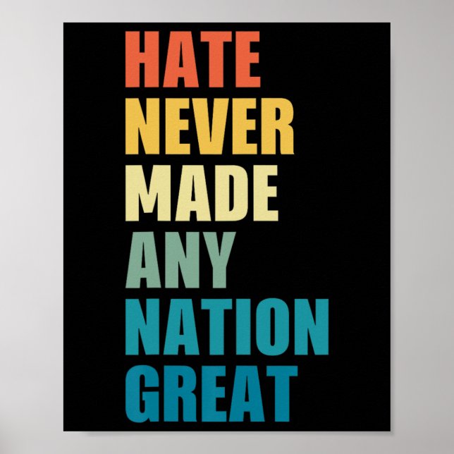 Hate Never Made Any Nation Great Anti-trump 2020 E Poster (Front)
