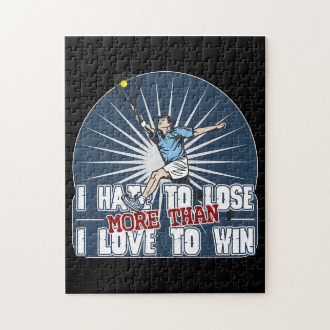 Hate to Lose Mens Tennis Jigsaw Puzzle (Vertical)