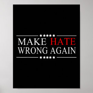 Hate Wrong Again Anti Trump Political Impeach  Poster