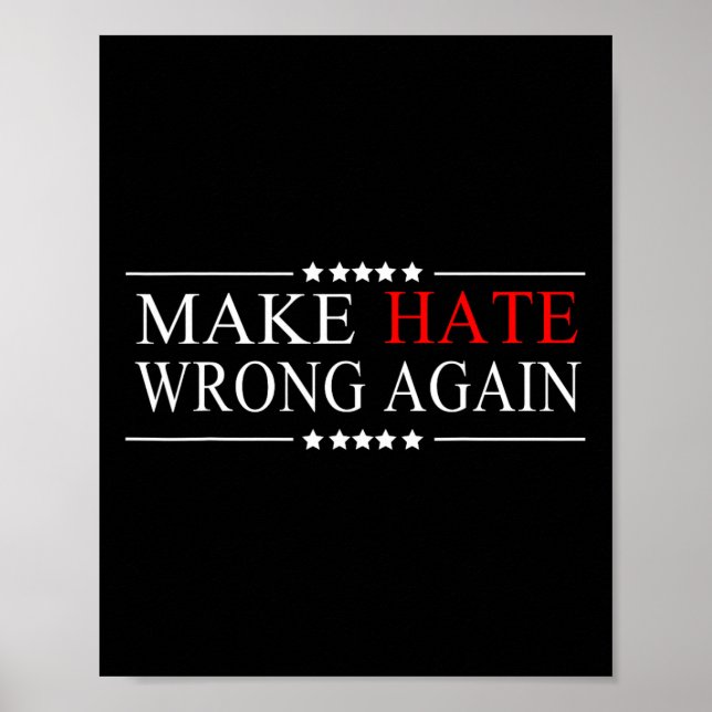 Hate Wrong Again Anti Trump Political Impeach  Poster (Front)