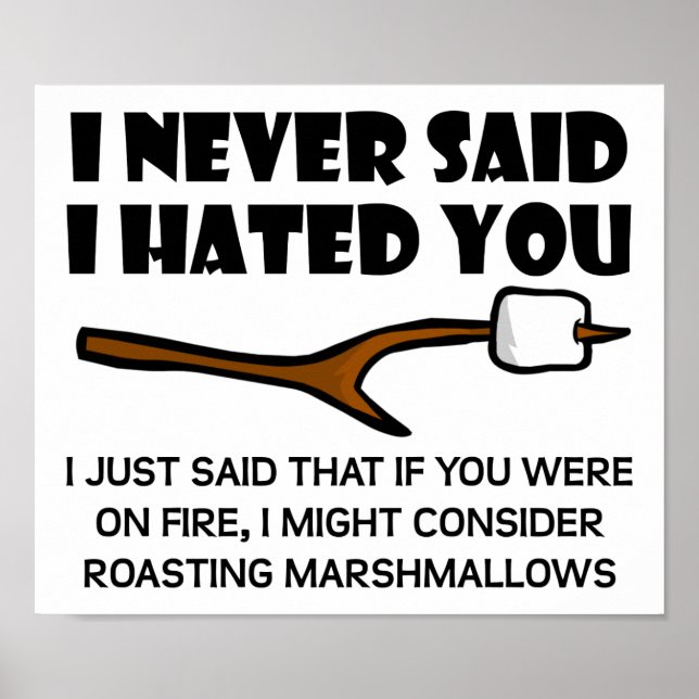 Hateful Marshmallows Funny Poster (Front)