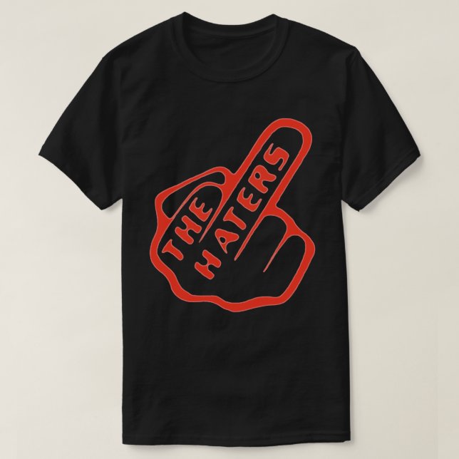 Haters Finger Red/Black Streetwear T-Shirt (Design Front)