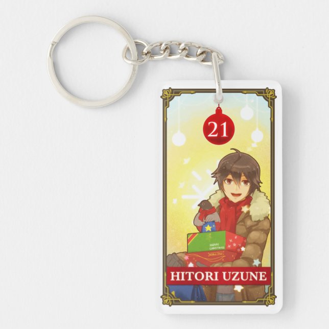 Hatoful Advent calendar 21: Hitori Uzune Key Ring (Front)