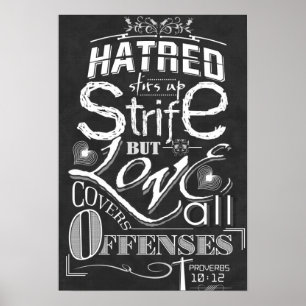 Hatred Stirs Up Strife But Love Covers all Offence Poster