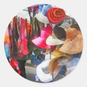 Hats and Purses at Street Fair Classic Round Sticker