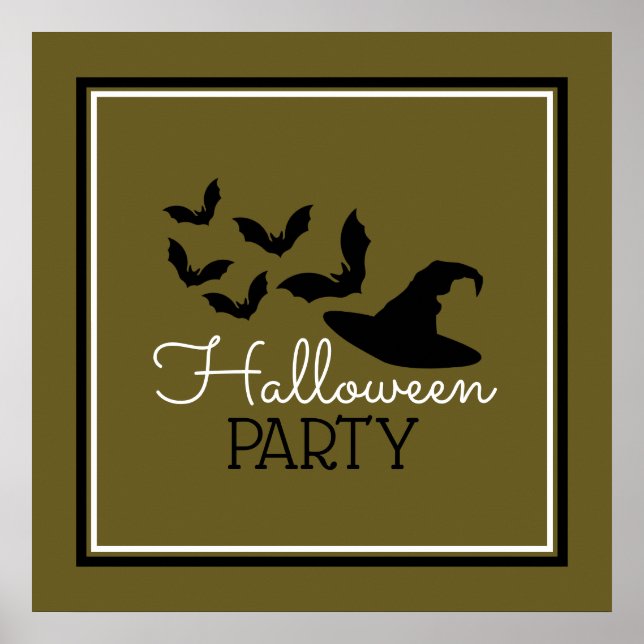 Hats & Bats, Halloween Party Poster (Front)
