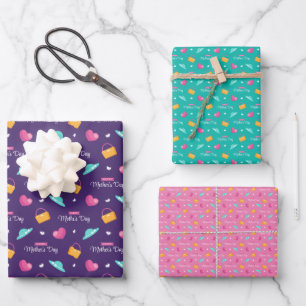 Hats, Handbags, and Hearts Mother's Day Wrapping Paper Sheet