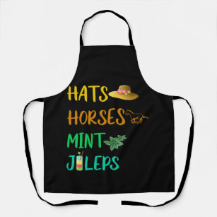 Hats Horses Mint Juleps Derby Horse Racing Apron