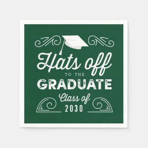 Hats Off EDITABLE COLOR Graduation Napkins