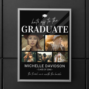 Hats Off Graduate 5 Photo Keepsake Poster