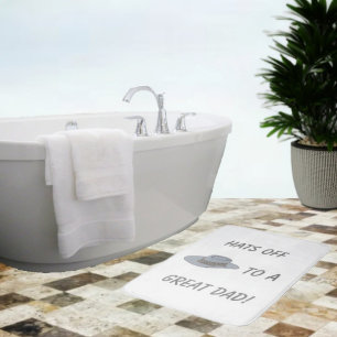Hats Off-Grey Hat Bath Mat