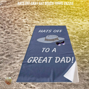 Hats Off-Grey Hat Beach Towel