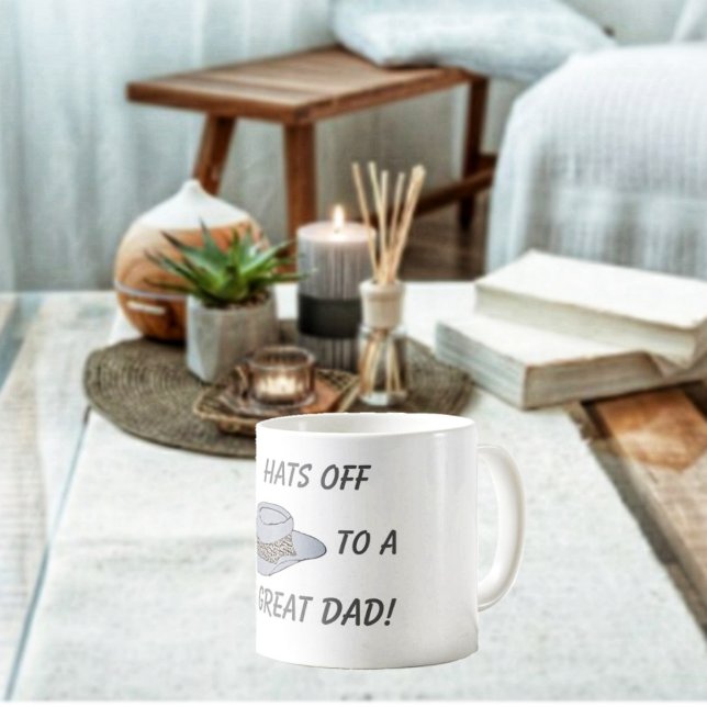 Hats Off-Grey Hat Coffee Mug (Gift this Hats Off-Gray Hat Coffee Mug, to your Dad on his special day!)