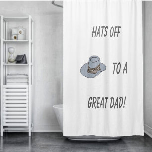 Hats Off-Grey Hat Shower Curtain