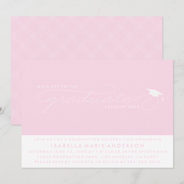 HATS OFF TO THE GRADUATE | GRADUATION INVITATION (Front/Back)