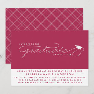 HATS OFF TO THE GRADUATE   GRADUATION INVITATION