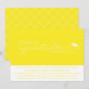 HATS OFF TO THE GRADUATE   GRADUATION INVITATION