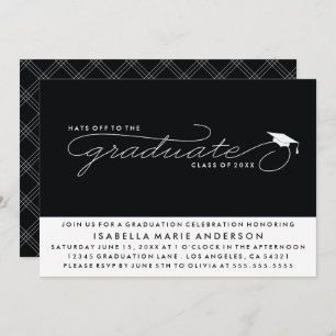 HATS OFF TO THE GRADUATE   GRADUATION INVITATION