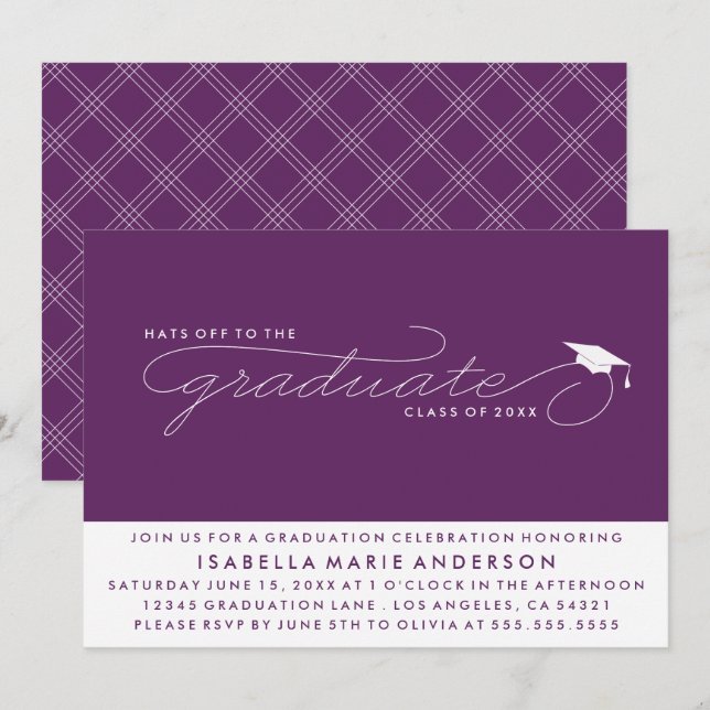 HATS OFF TO THE GRADUATE | GRADUATION INVITATION (Front/Back)